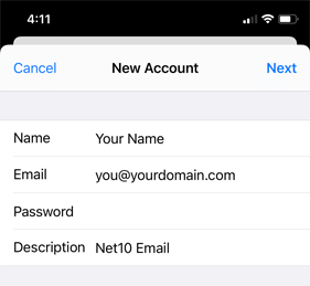 New Account Settings