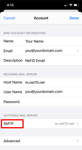 Tap SMTP