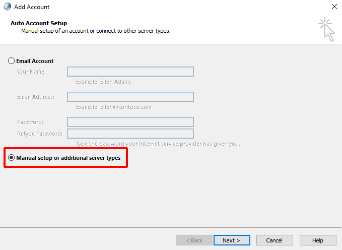 Click Manual Setup