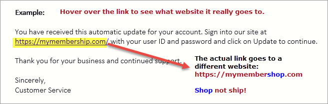 phishing email link phishing email link