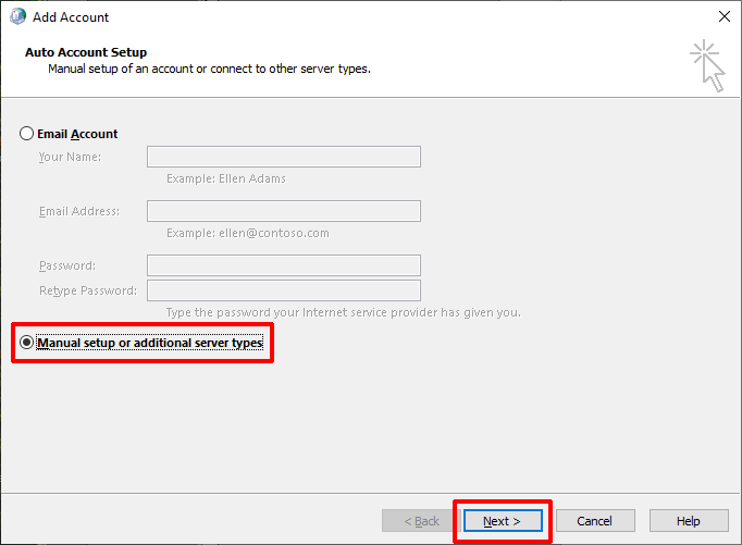 Select Manual configuration