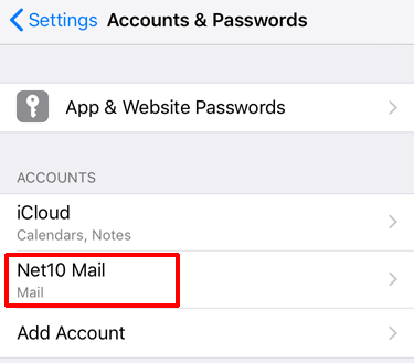 iOS 13 Select Account to Edit