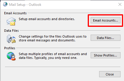 Click Email Accounts