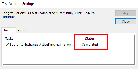 Verify Status Completed