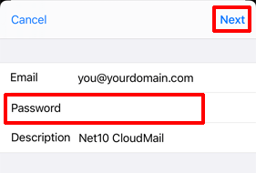 Enter your password in the Password box